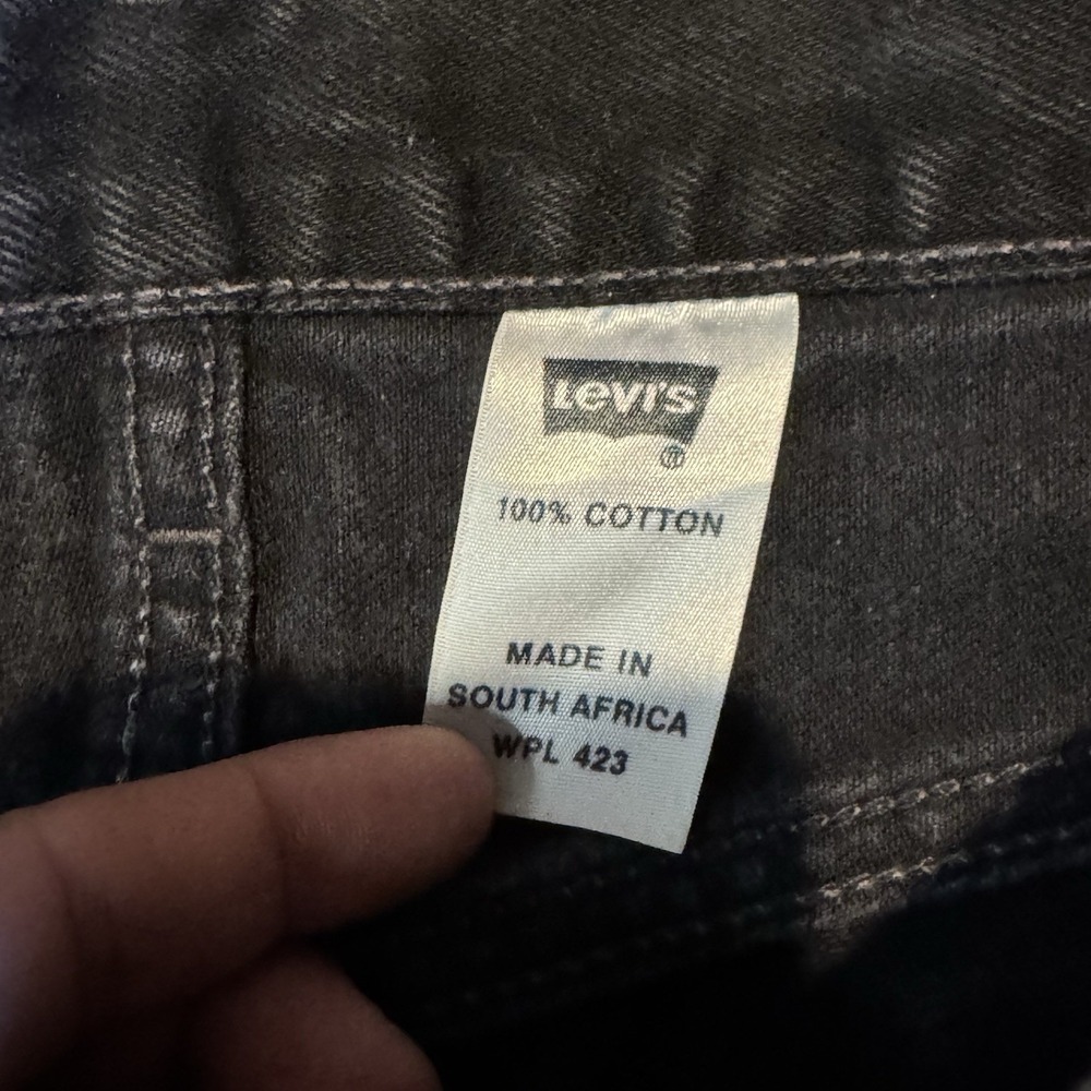 Levis 501 Jeans Mens 30x30 (Fit 28x29 Black Button Fly Straight Leg 5 Pocket VTG - Picture 4 of 12